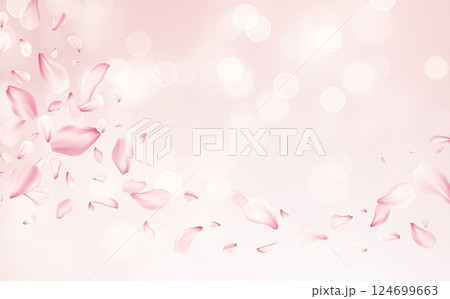 Vector Illustration of Pink Floral Petals Floating Elegantly Against a Soft Pastel Background Vector Illustration of Pink Floral Petals Floating Elegantly Against a Soft Pastel Background 124699663