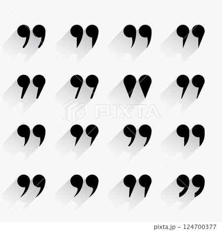 collection of quotation comma sign background for testimonial design 124700377