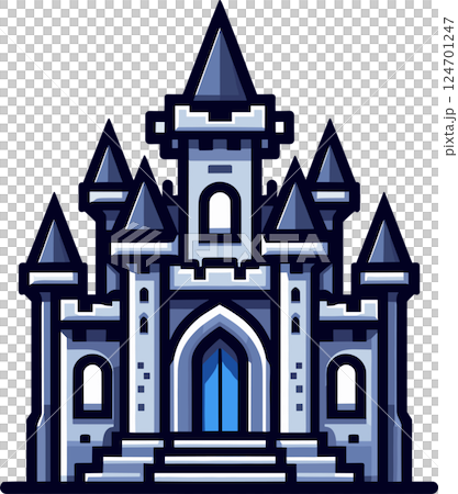 シンプルなお城のアイコン 124701247