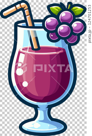 ぶどうジュースのイラスト 124701253