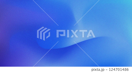 Abstract deep blue wavy mesh gradient background with grain noise texture overlay. Concept of sky, clouds or waves water lights for business ui web design, banner, poster 124701486