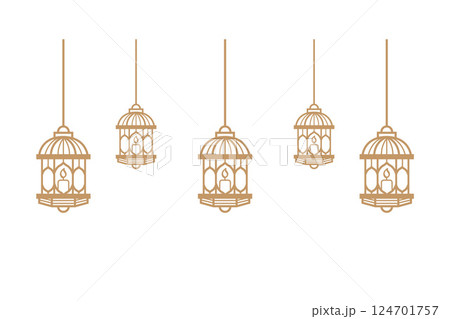 Gold lantern ramadan decoration.Vector illustration Gold lantern ramadan decoration.Vector illustration 124701757