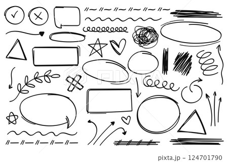 Black marker scribble collection. Vector illustration Black marker scribble collection. Vector illustration 124701790