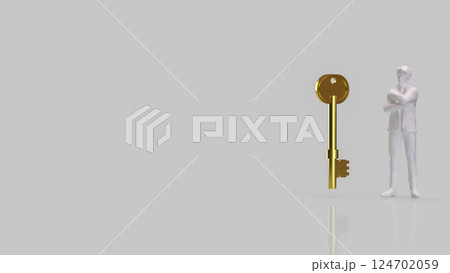 The Key and coins for Business concept 3d Rendering. 124702059