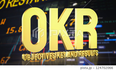 The OKR or  Objective and Key Results for Business concept 3d Rendering. 124702066