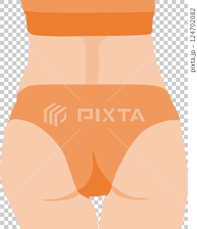 Illustration of a woman's buttocks (waist) 124702082