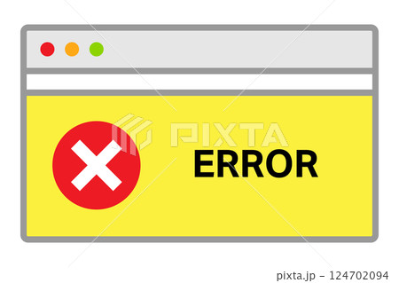 パソコンのエラー警告ウィンドウ 124702094