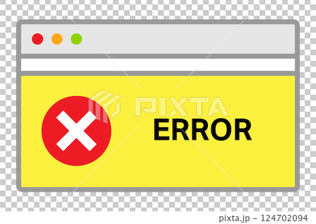 パソコンのエラー警告ウィンドウ 124702094
