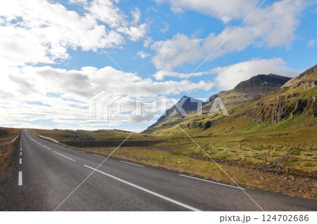 美しい自然と道路から見えるアイスランドの絶景 124702686