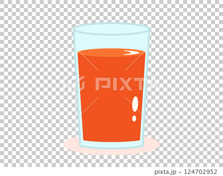 Illustration of tomato juice poured into a glass 124702952