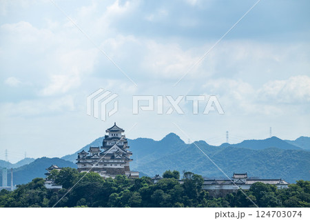兵庫県/ 遠景で見る美しい世界遺産秋の「姫路城」 兵庫県/ 遠景で見る美しい世界遺産秋の「姫路城」 124703074