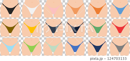 下着の女性のイラスト 124703133