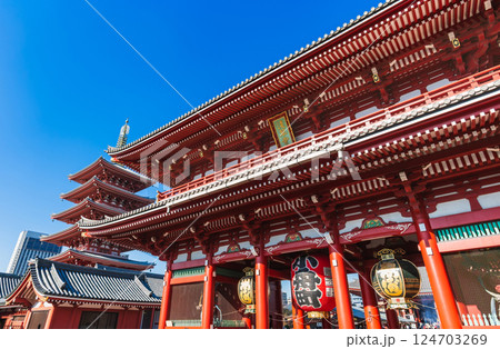 浅草寺 宝蔵門と五重塔 浅草寺 宝蔵門と五重塔 124703269