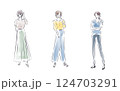 女性ファッションイラスト 124703291