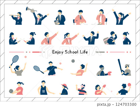 学校生活楽しむ人達 学校生活楽しむ人達 124703380