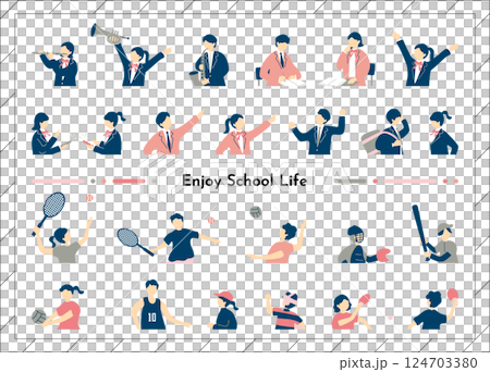 学校生活楽しむ人達 学校生活楽しむ人達 124703380