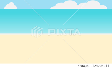 浜辺のイラスト(海水浴) 124703911