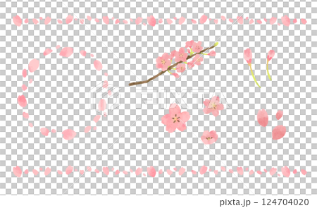桜の花びらイラストセット 124704020