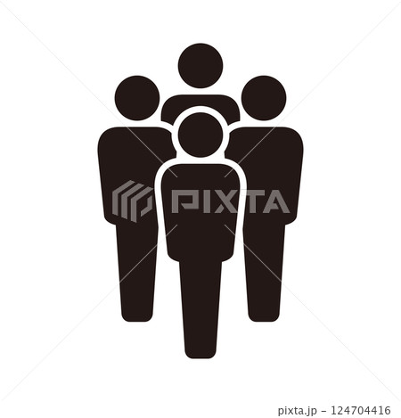 4人のピクトグラムアイコン 124704416