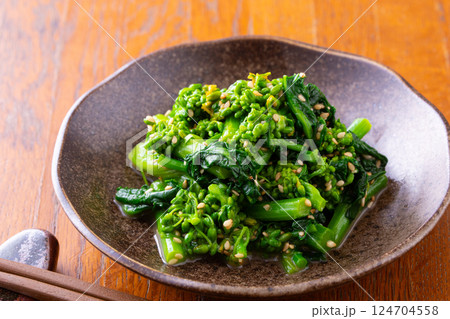 菜の花の辛子醤油和え 124704558