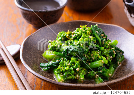菜の花の辛子醤油和え 124704683