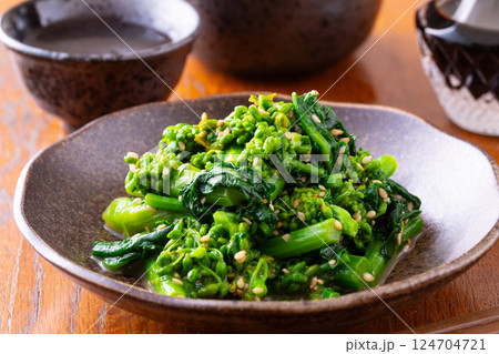 菜の花の辛子醤油和え 124704721