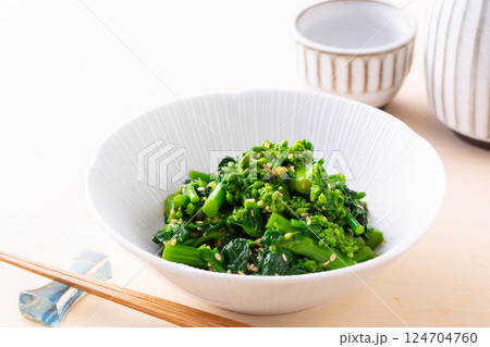 菜の花の辛子醤油和え 124704760