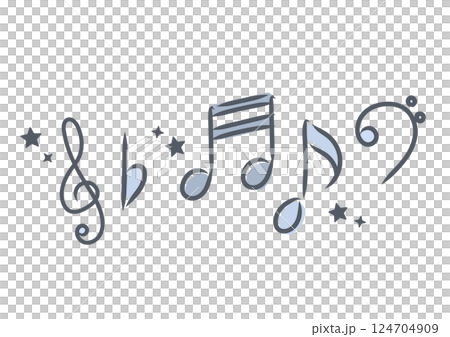 かわいい楽譜の音符の装飾 124704909