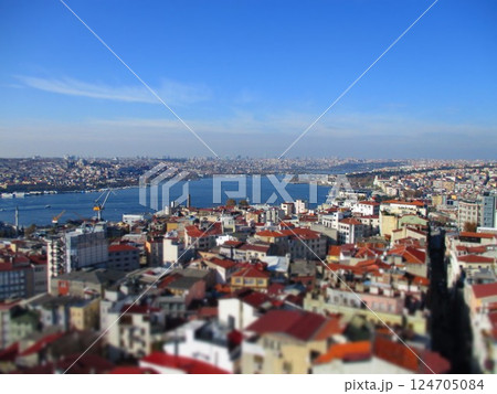 トルコ　イスタンブール　ガラタ塔からの眺め　ジオラマ風 124705084