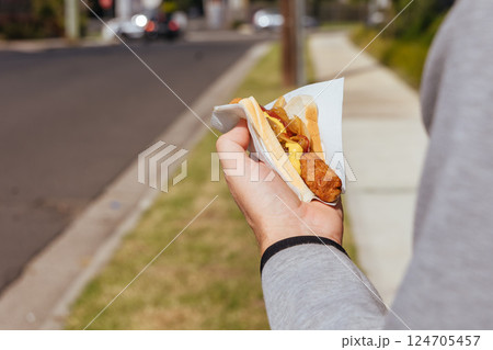 Sausage Sizzle BBQ in Australia 124705457
