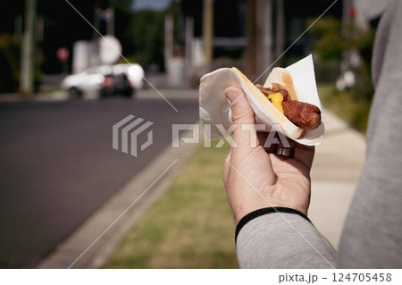 Sausage Sizzle BBQ in Australia 124705458