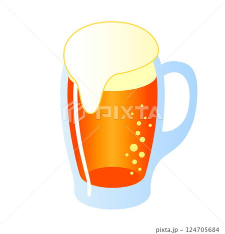 ビールが注がれたジョッキ 124705684