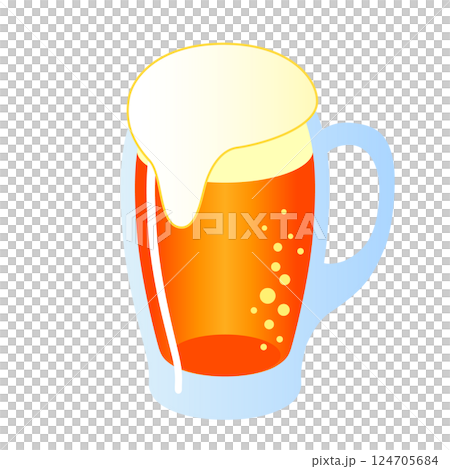 ビールが注がれたジョッキ 124705684
