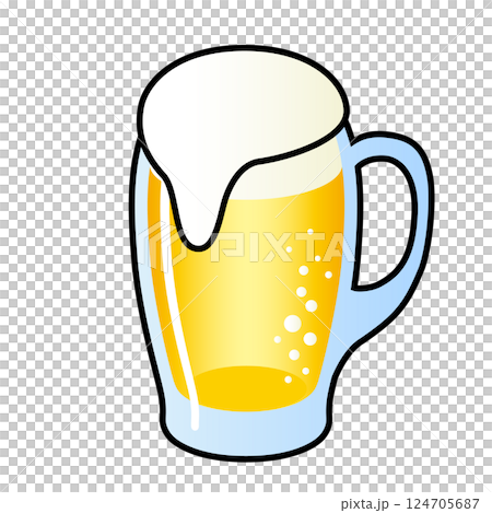 ビールが注がれたジョッキ 124705687