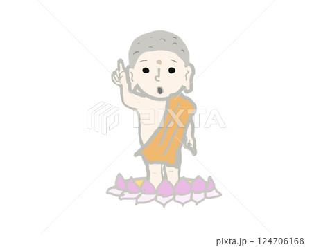 お釈迦さまの誕生のときの全身の姿 124706168