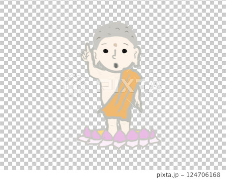 お釈迦さまの誕生のときの全身の姿 124706168