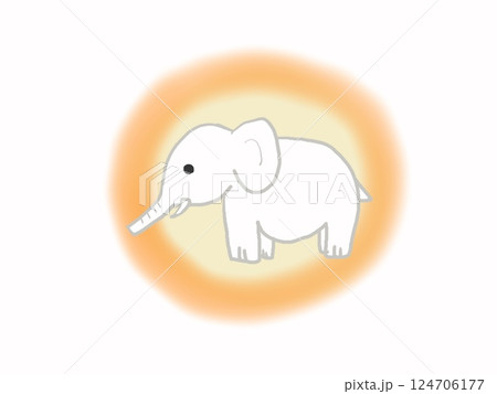 マーヤ婦人が懐妊のときに予知夢の中で現れた白いゾウ マーヤ婦人が懐妊のときに予知夢の中で現れた白いゾウ 124706177