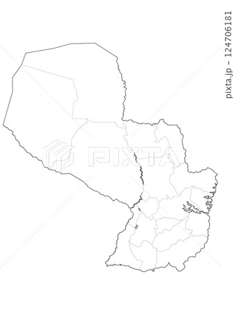 白地図　パラグアイ 124706181