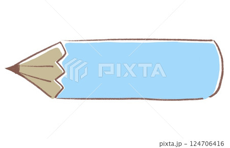 えんぴつフレーム　あお 124706416