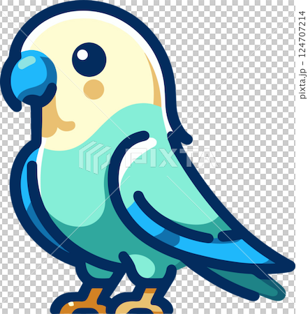 シンプルなインコのイラスト 124707214