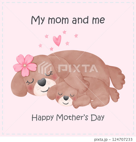 Mothers day Dog Shih Tsu-Fresco-Watercolor-6 124707233