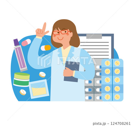 女性薬剤師のイラスト 124708261