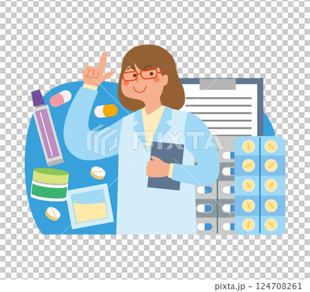 女性薬剤師のイラスト 124708261