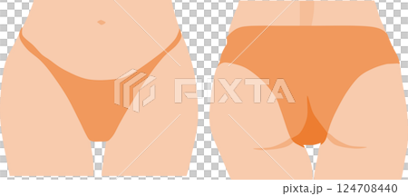 Illustration of a woman's buttocks (waist/belly) 124708440