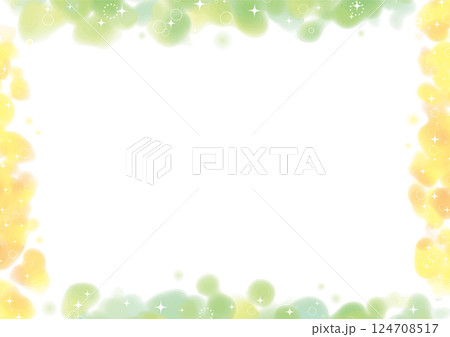 緑と黄色の絵の具のやさしい白背景フレーム 緑と黄色の絵の具のやさしい白背景フレーム 124708517