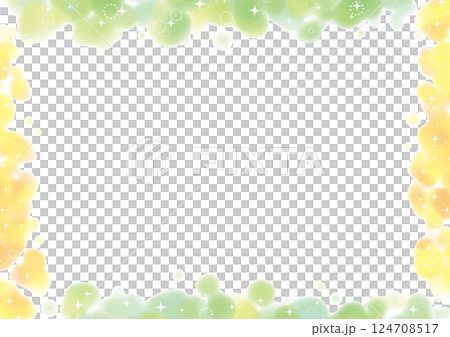 緑と黄色の絵の具のやさしい白背景フレーム 緑と黄色の絵の具のやさしい白背景フレーム 124708517