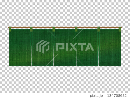 緑の麻布の暖簾 のれん 124708682