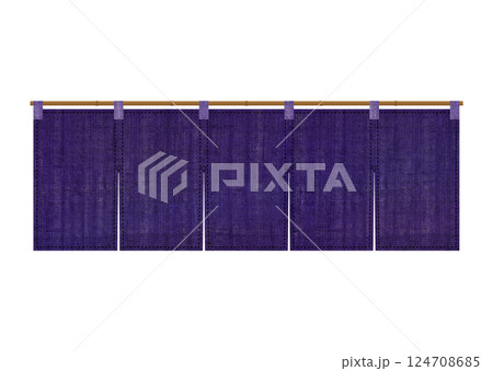 紫の麻布の暖簾 のれん 124708685