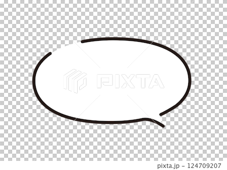Line width can be edited. Simple and stylish ellipse hand-drawn speech bubble vector illustration 124709207