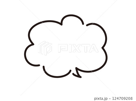 線幅の編集が可能。シンプルでおしゃれな雲型の手描きの吹き出しのベクターイラスト 124709208
